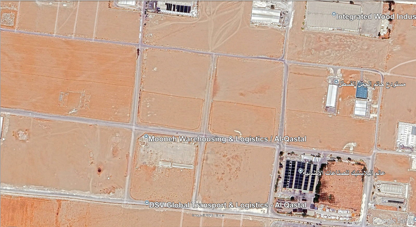 أرض صناعية كبيرة 106 دونم في القسطل المنطقة الصناعية شرقي الخط - عمّان