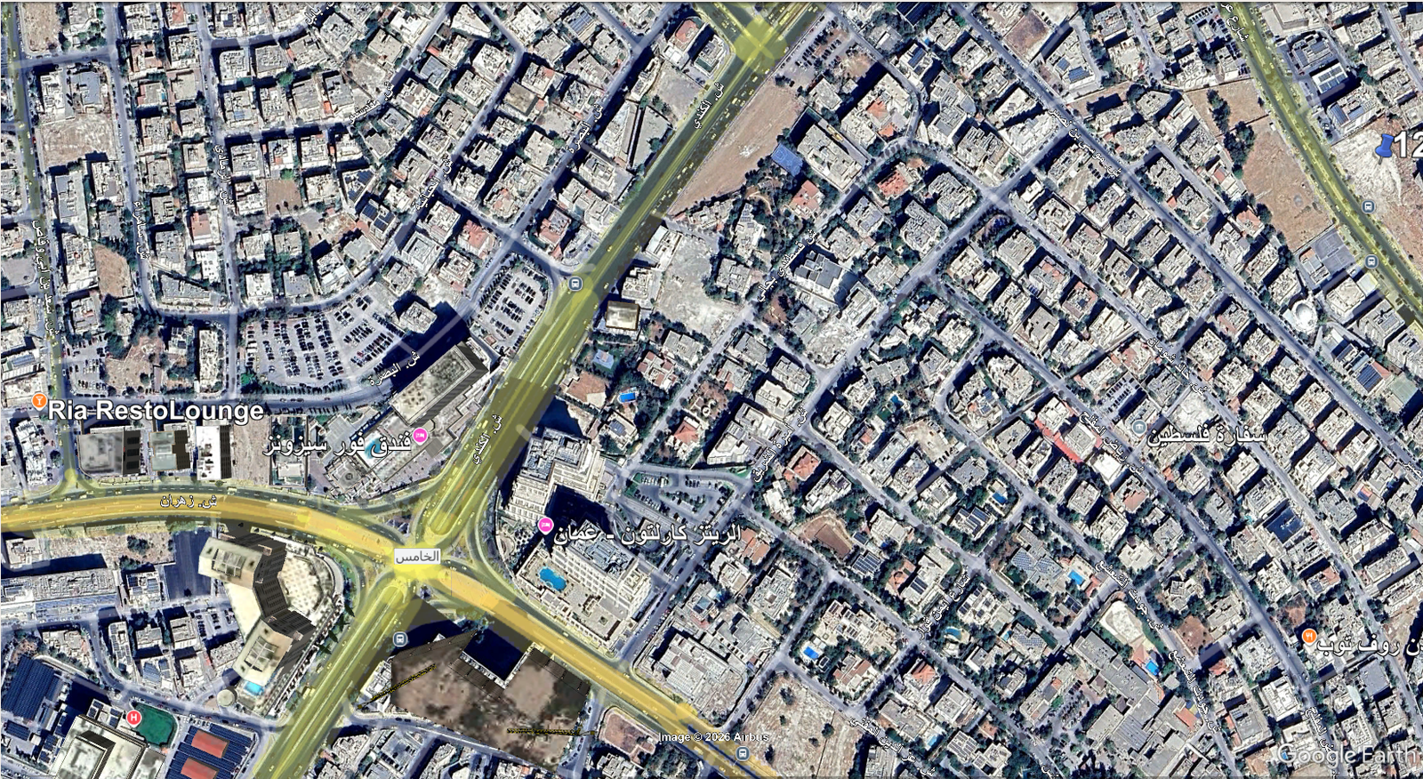 أرض 1 دونم 490 متر في وادي صقرة / شارع عرار / بجانب مطعم ابو جوليا