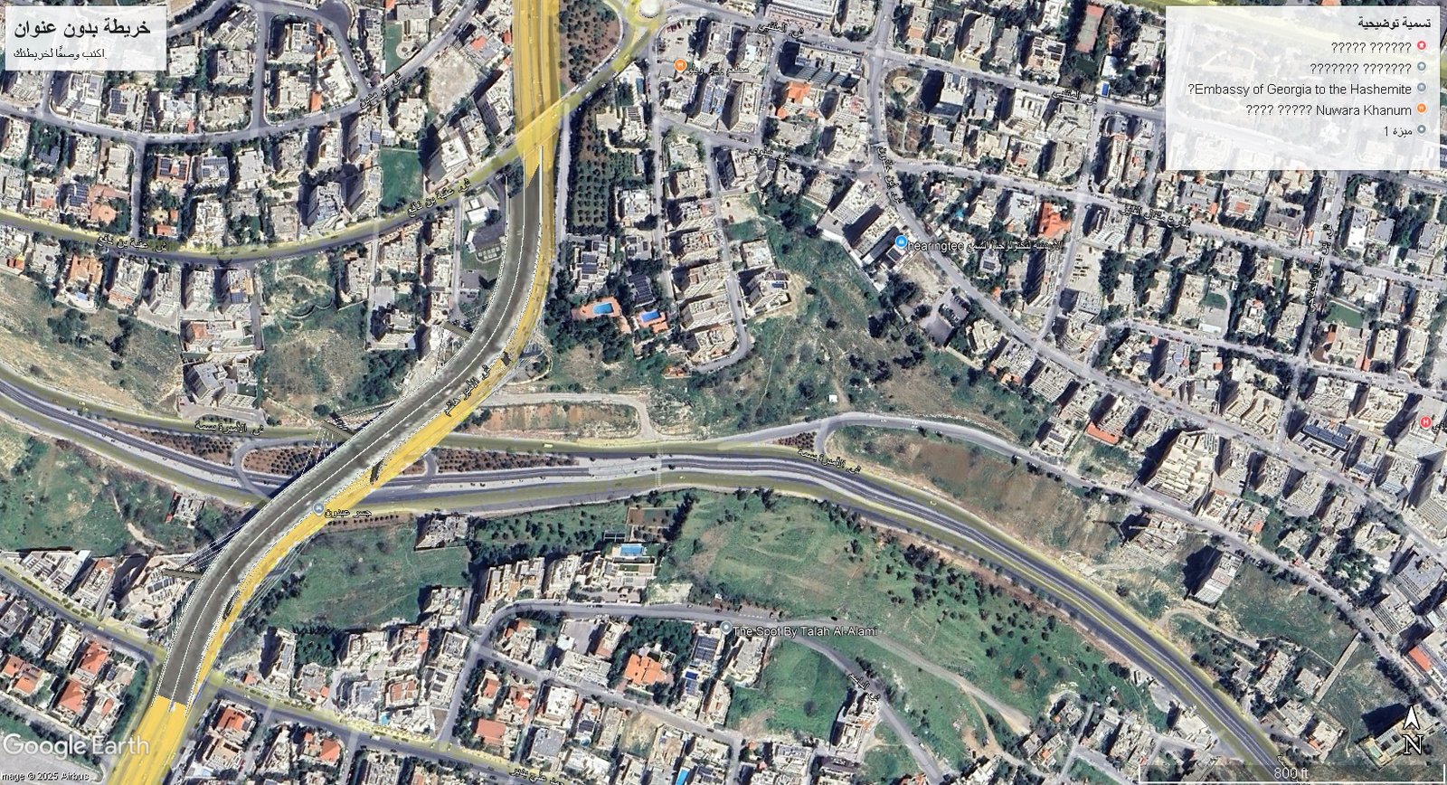 أرض 1 دونم 431 متر في شارع وادي عبدون على مدخل شارع الخالدي الخلفي تحت الجسر المعلق مباشره