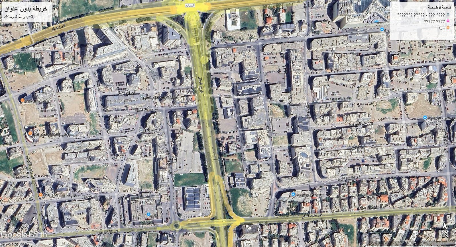 أرض تجارية 1 دونم و 440 متر في شارع المطار الدوار السابع مقابل السيفوي